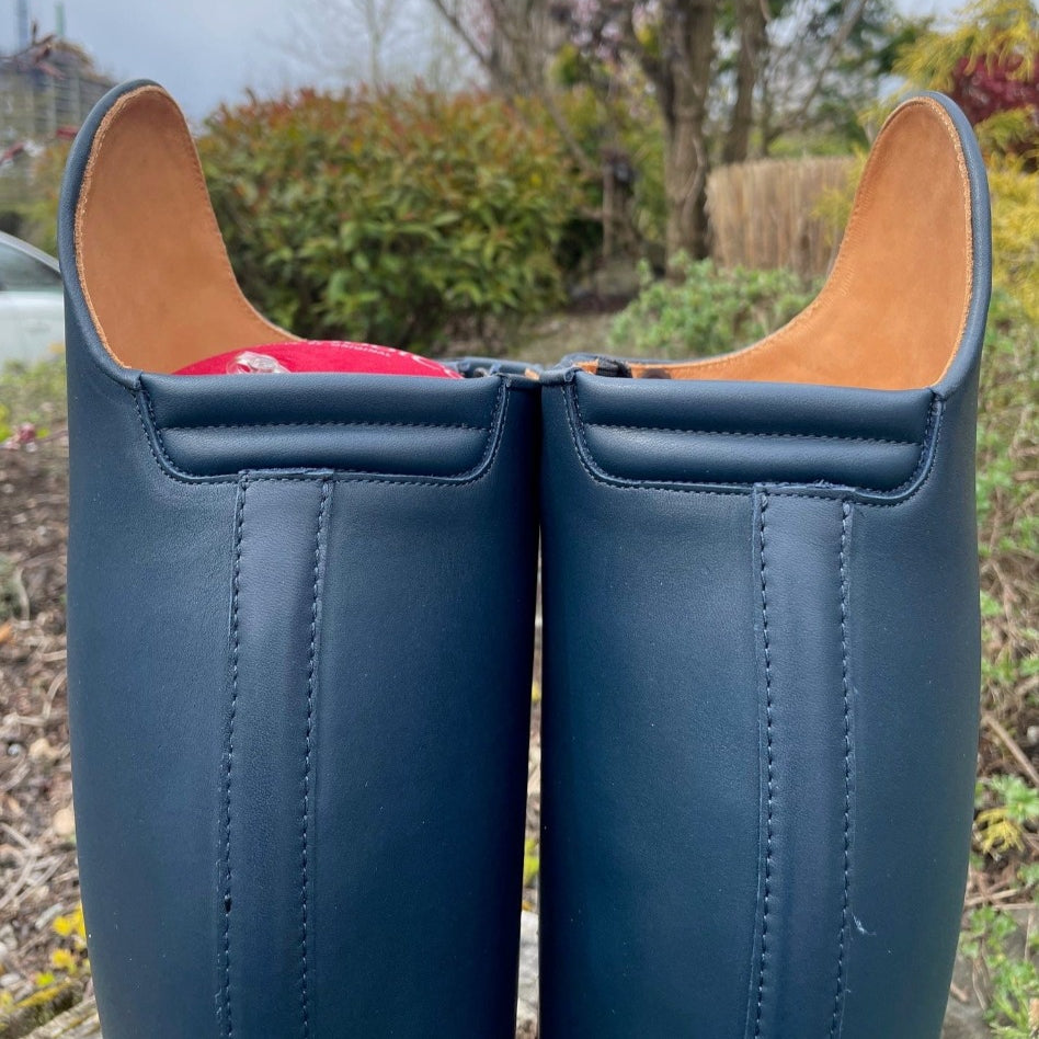 Custom DeNiro Bellini Dressage Boot - Blue Oceano with Roseto Blue Uptop & Swarovski