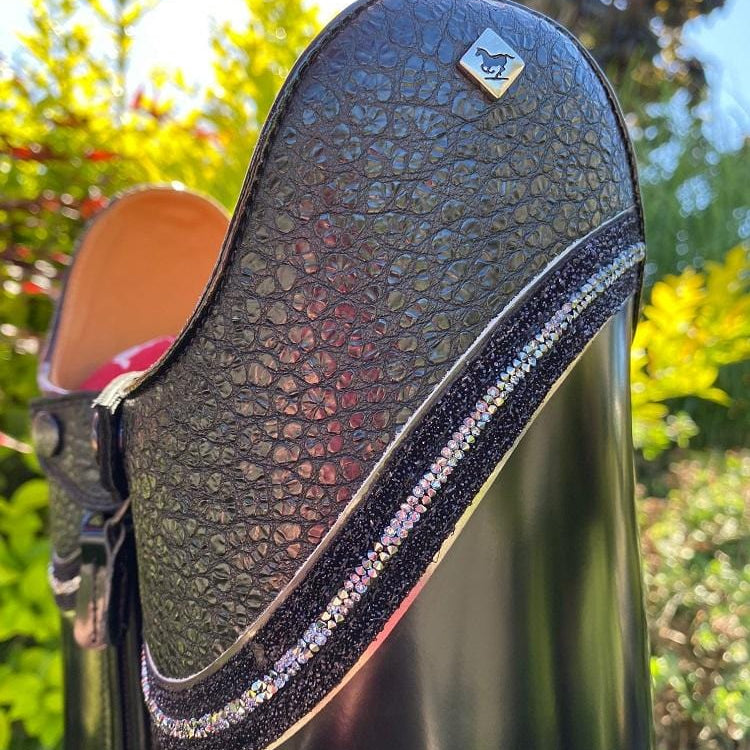 BG leather top with silver fineline crystals