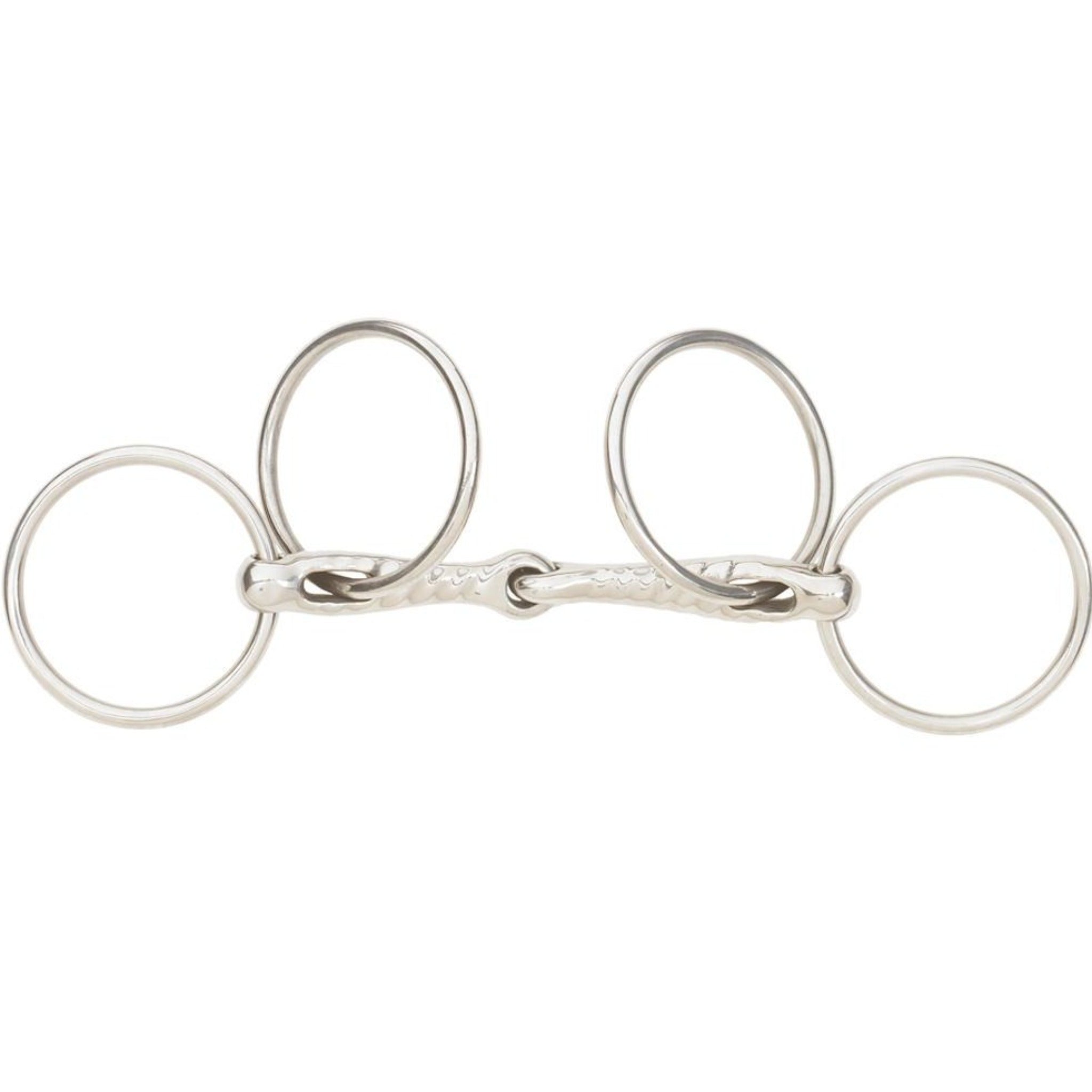 FLAT LAY SCOURIER BIT OUTSIDE OF HORSES MOUTH