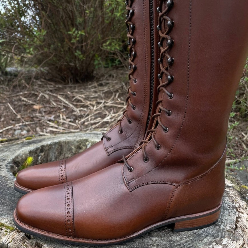Custom DeNiro Tintoretto Full Lace Dressage Boots - Oxford Vintage Calfskin