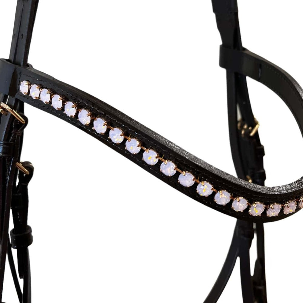Otto Schumacher Tokyo Snaffle Bridle with Brown Leather and Rose Gold