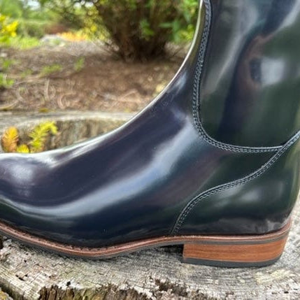 Custom DeNiro Bellini Dressage Boot - Brushed Blue with Navy Stardust Rondine & Swarovski