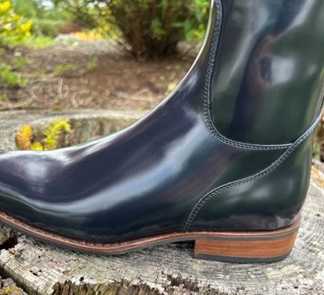 Custom DeNiro Bellini Dressage Boot - Brushed Blue with Navy Stardust Rondine & Swarovski