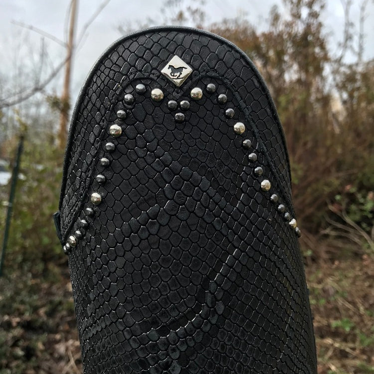 Custom DeNiro Bellini Dressage Boot - Black Regal with Rondine & Studs