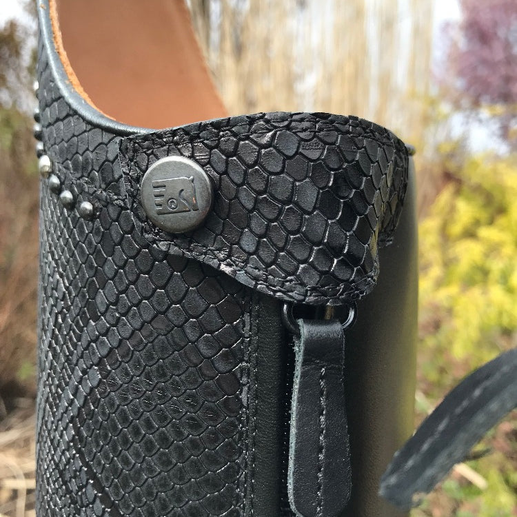 Custom DeNiro Bellini Dressage Boot - Black Regal with Rondine & Studs