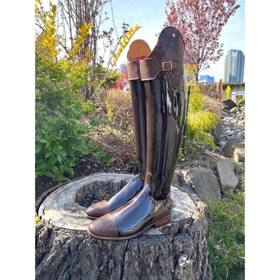 Custom Bellini with regal bronze leather and big strap added