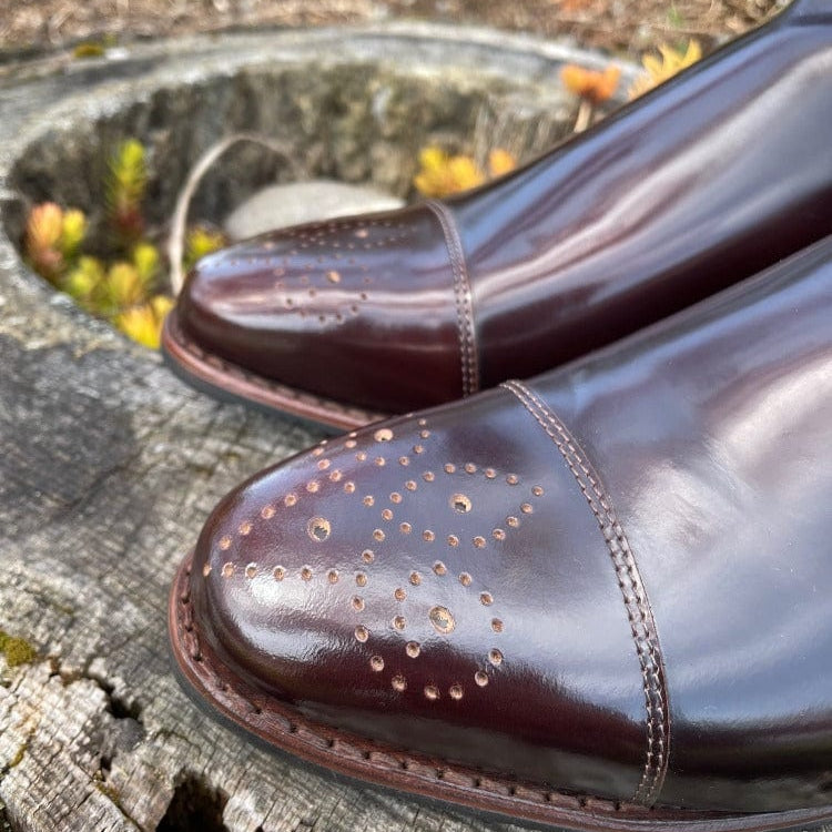 Custom DeNiro Bellini Dressage Boot - Brushed Brown with Brown Buongiorno Uptop & Punched Toe