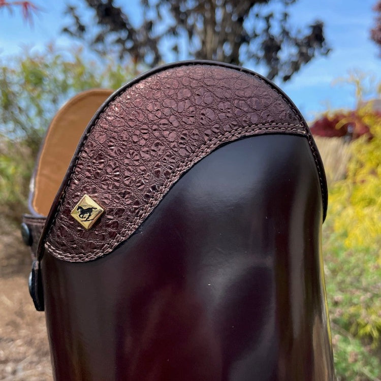 Custom DeNiro Bellini Dressage Boot - Brushed Brown with Brown Buongiorno Uptop & Punched Toe