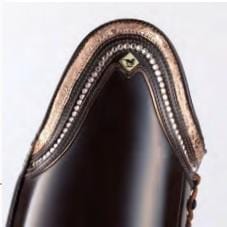 Rondine top shape with BR salmon leather and silk crystals bordering