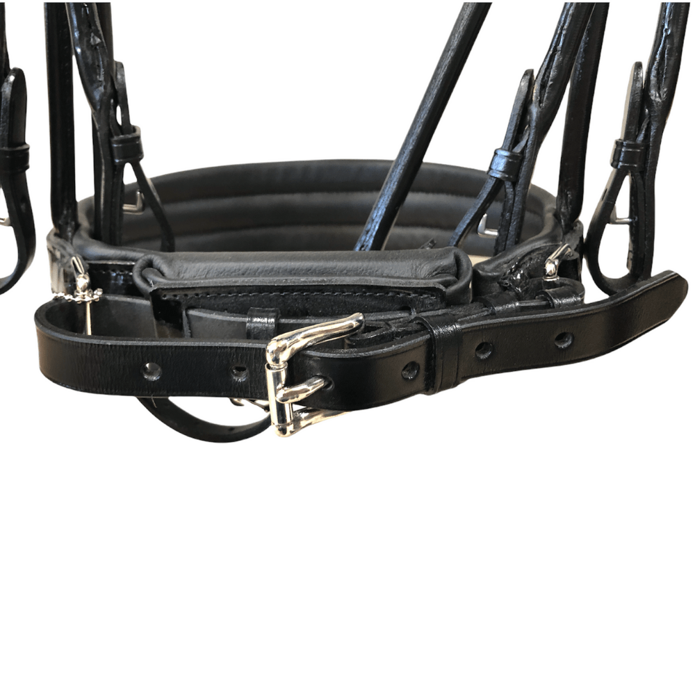 Otto Schumacher Bellevue Rolled Double Bridle Patent Croc Black - Horse
