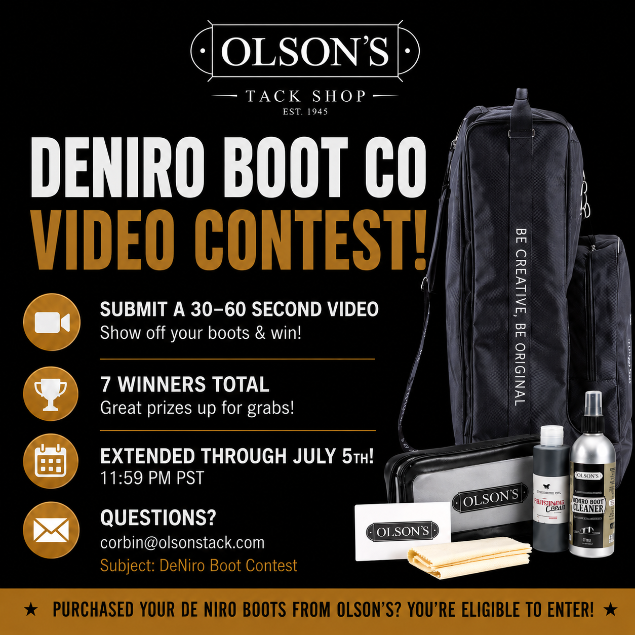 Olson's DeNiro Boot Video Contest