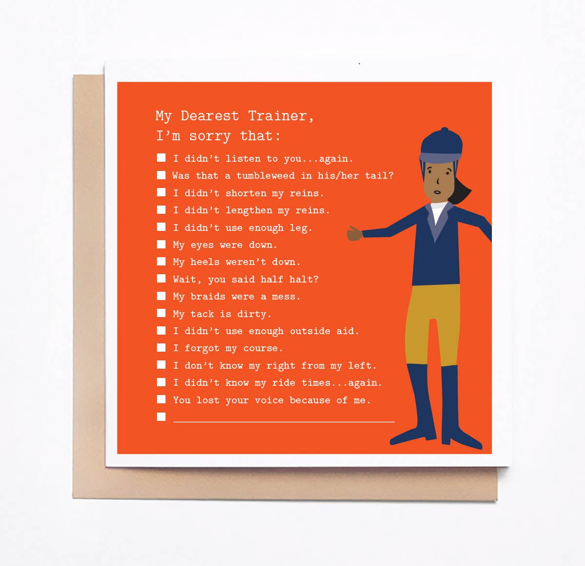 Mare Modern Goods 'My Dearest Trainer' Checklist Card