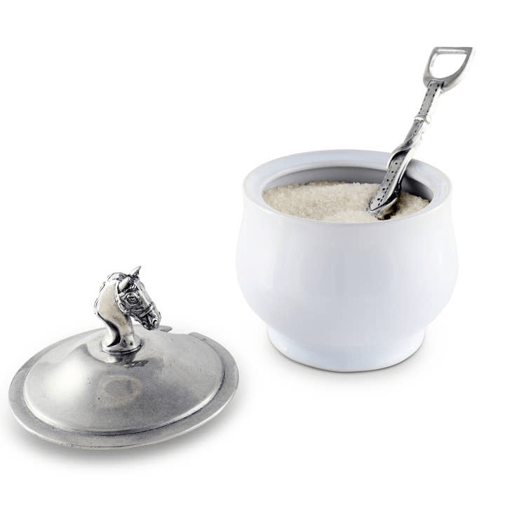 Equestrian Sugar Bowl and Spoon