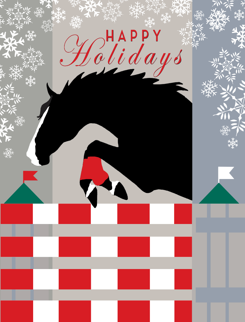 Happy Holidays Jumper Horse Christmas Card