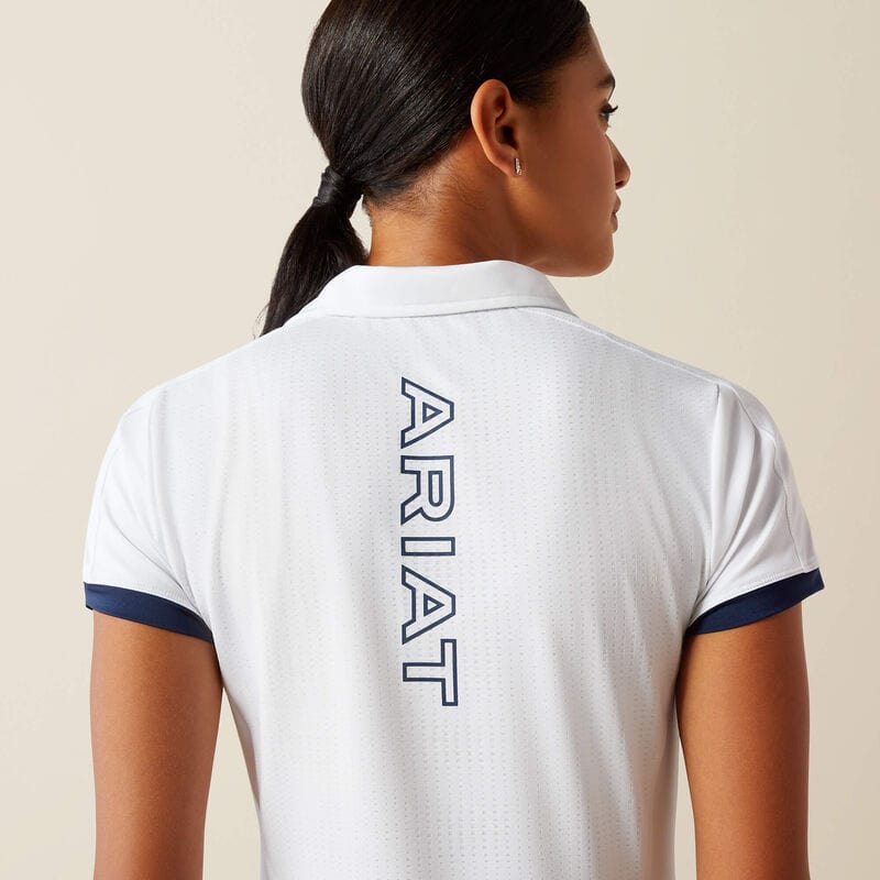 Ariat Bandera Team 1/4 Zip Polo - White