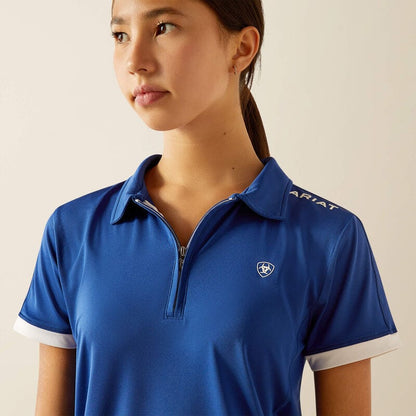 Ariat Juniors Bandera 1/4 Zip Polo - Sodalite Blue