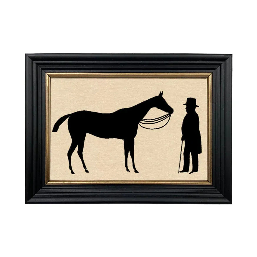 Hand-Cut Horse & Rider Silhouette Print