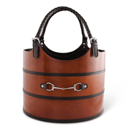 Leather Bit Magazine Basket