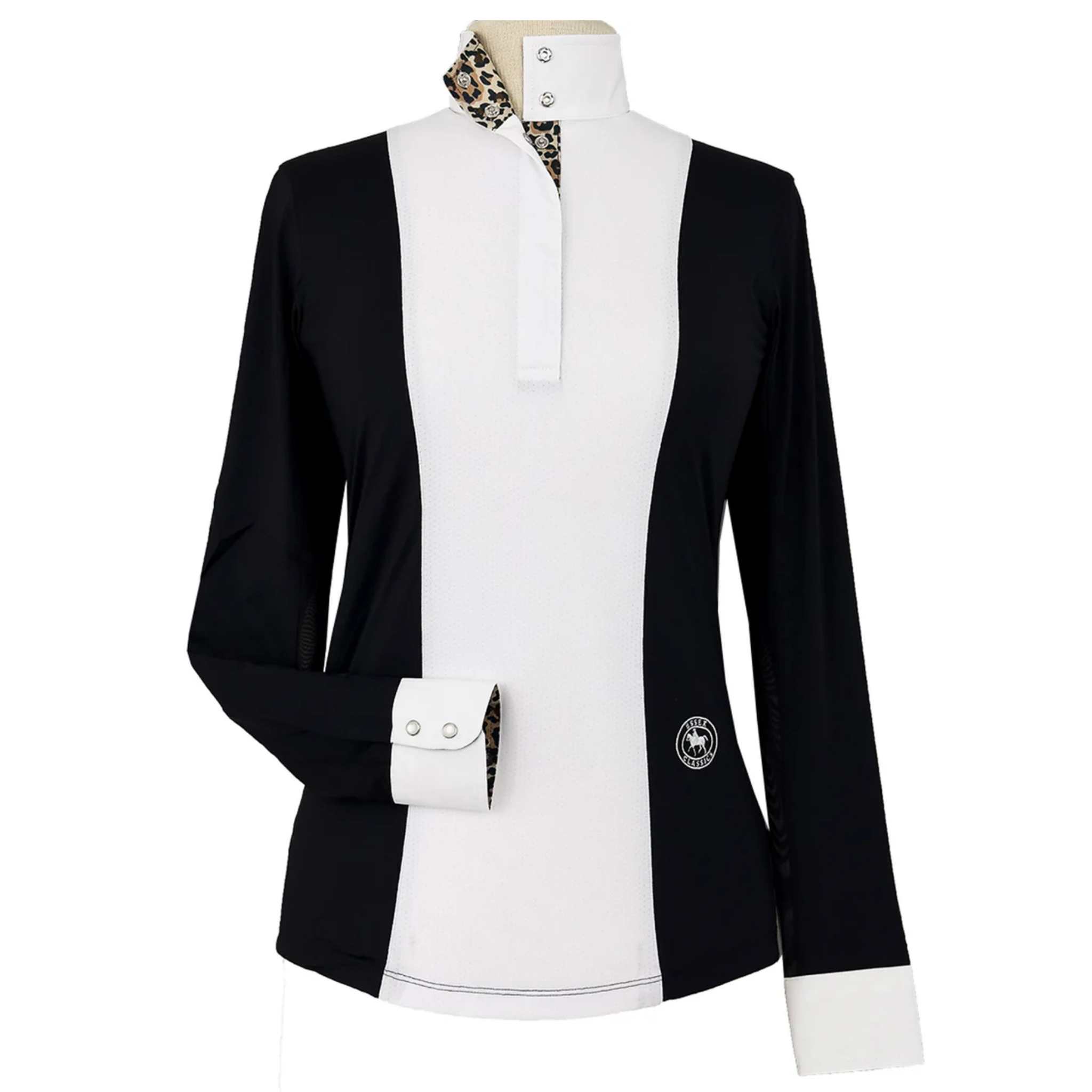 Essex Ladies Luna II Long Sleeve Show Shirt Leopard Collar