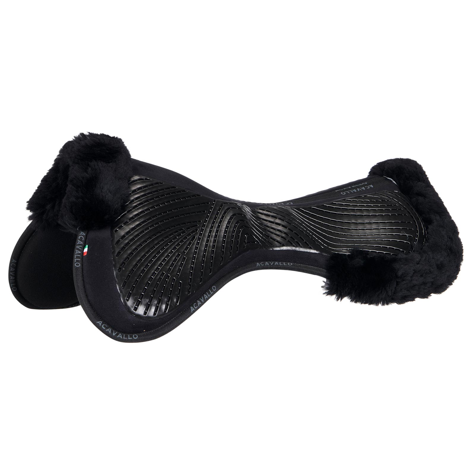 Acavallo Suede Flat Half Pad with Gel Grip and Sheepskin