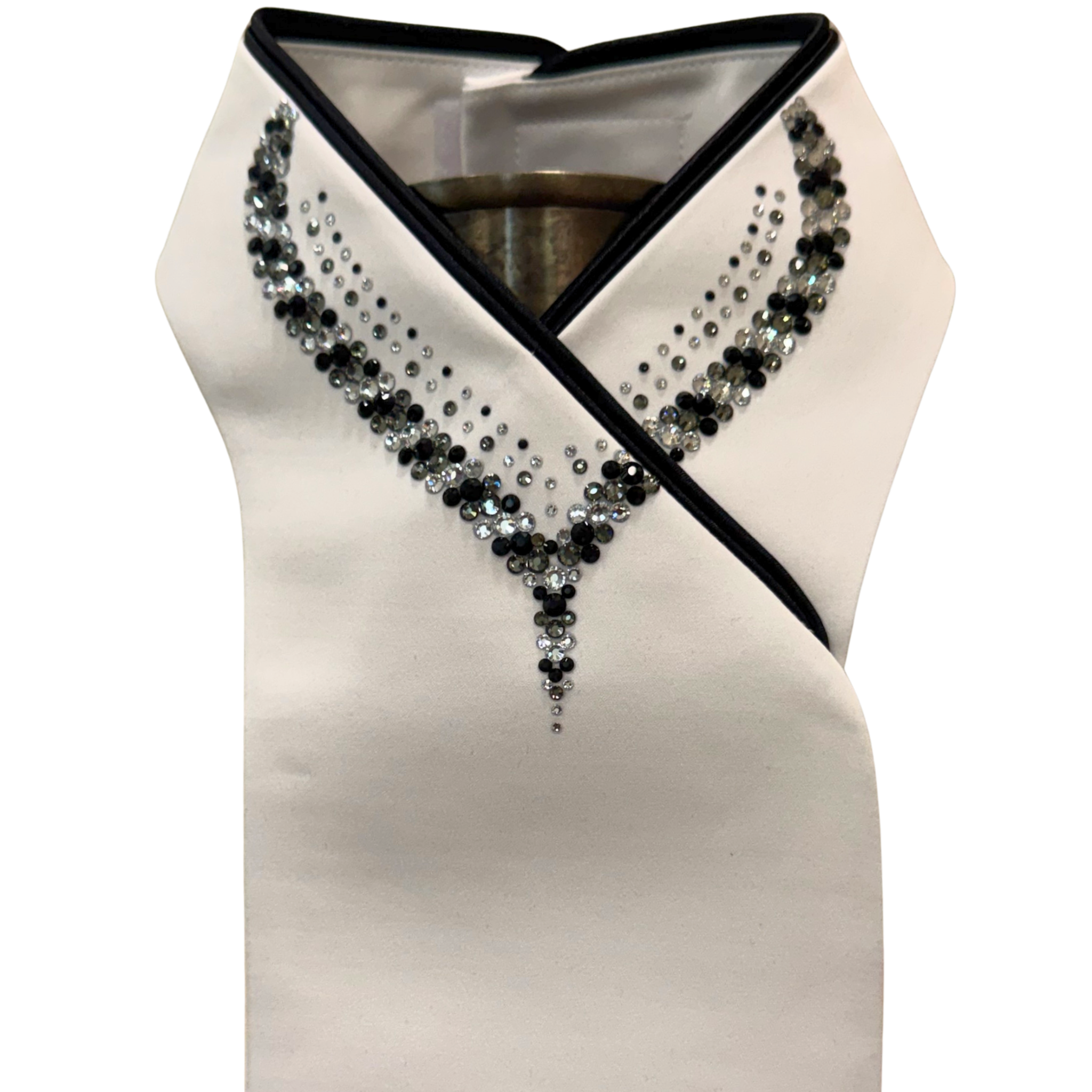 Plastronique Black & Silver Drip Stock Tie