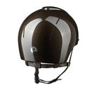 KEP Smart Nova Metal Polish Brown Polo Brim Wide with Brown Chinstrap Helmet - Back View