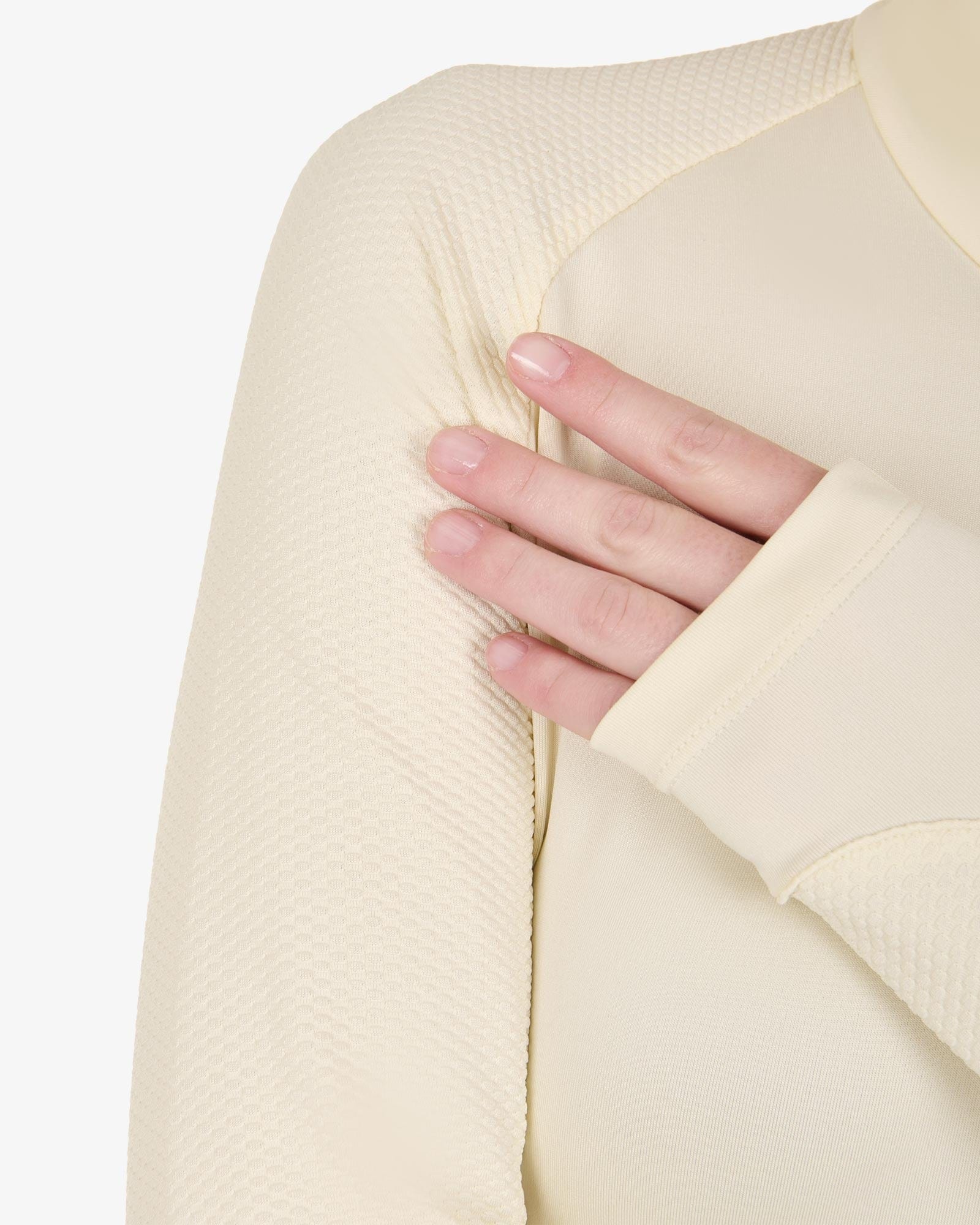 Equestro Women's Slim Fit Long Sleeve Base Layer antique white