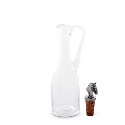 Cruet Bottle with Horse Head Cork Stopper