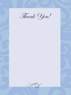 Black Horse with Blue Ribbon Thank You Card