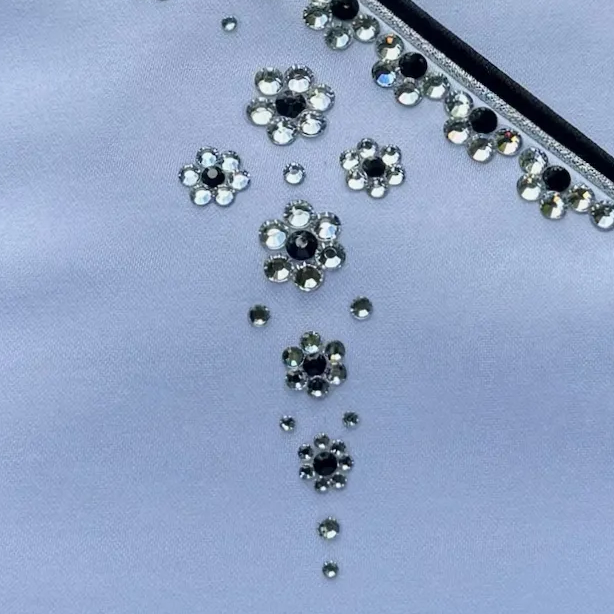 Plastronique Black & Silver Fleur Stock Tie