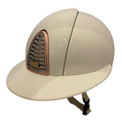 KEP Cromo 2.0 Polish White with Mirror Gold Rose Frame & Zircons Logo Polo Brim Helmet