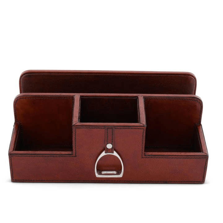 Leather Stirrup Desk Organizer