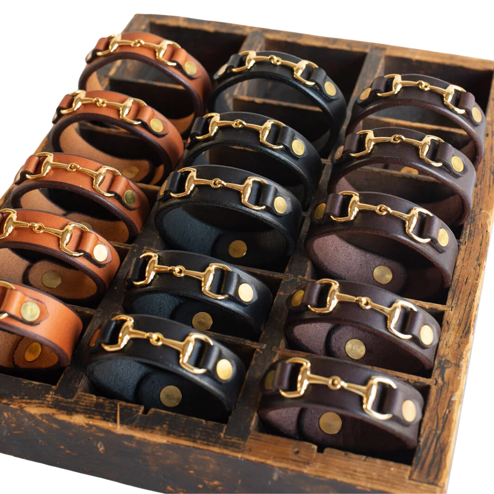 Leather Horse Bit Bracelet