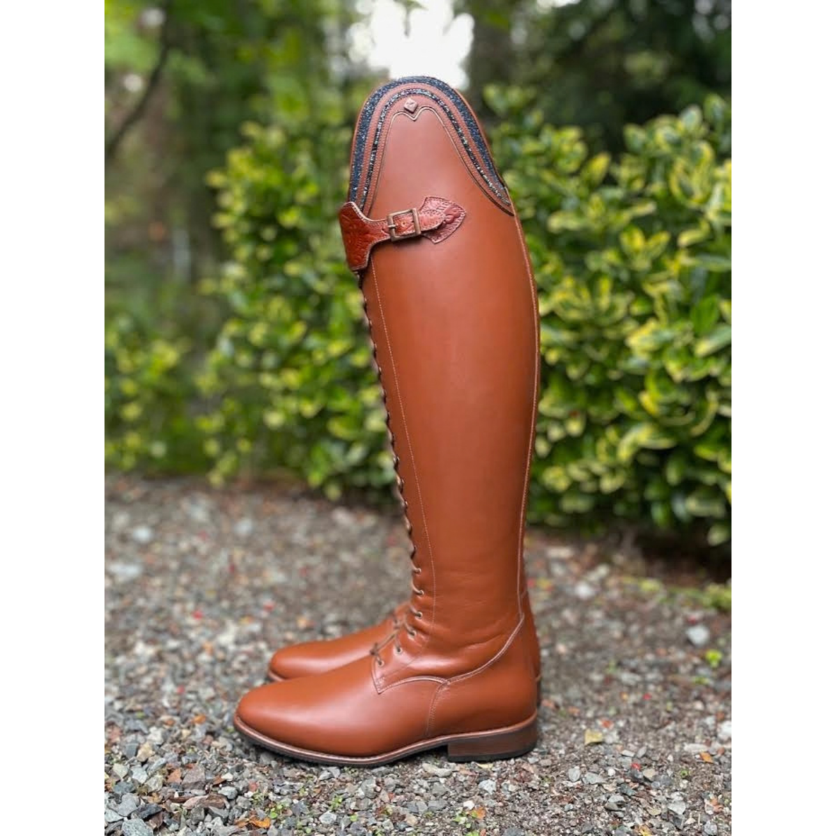 Deniro Tintoretto Dressage Boot - WRAT Brandy with GGS73 Paradise Shine Swarovski - 40 MC/XL (Full Side View)