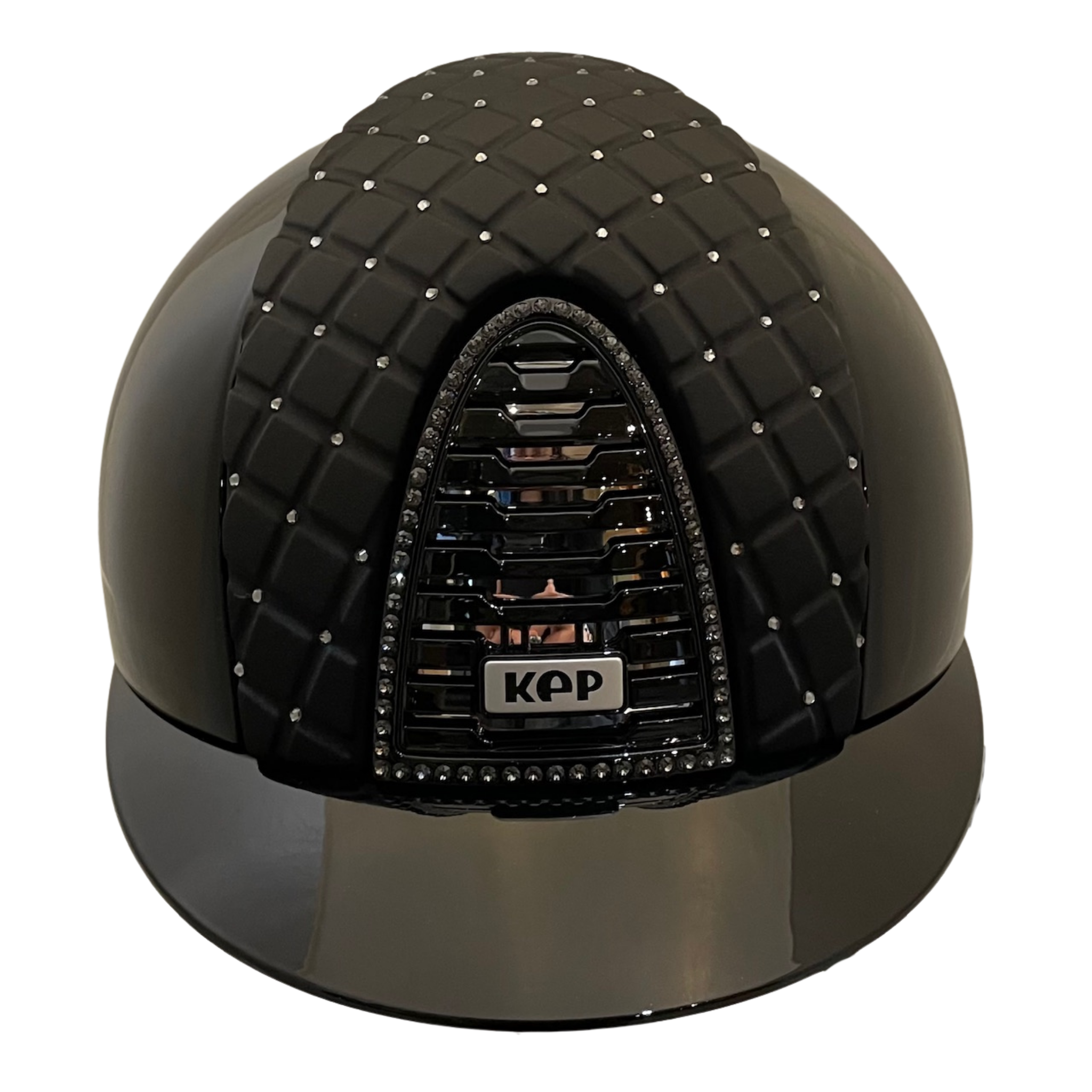 KEP Cromo 2.0 Metal Polish Black with Milano Black Front Insert Silver Night Swarovski Helmet