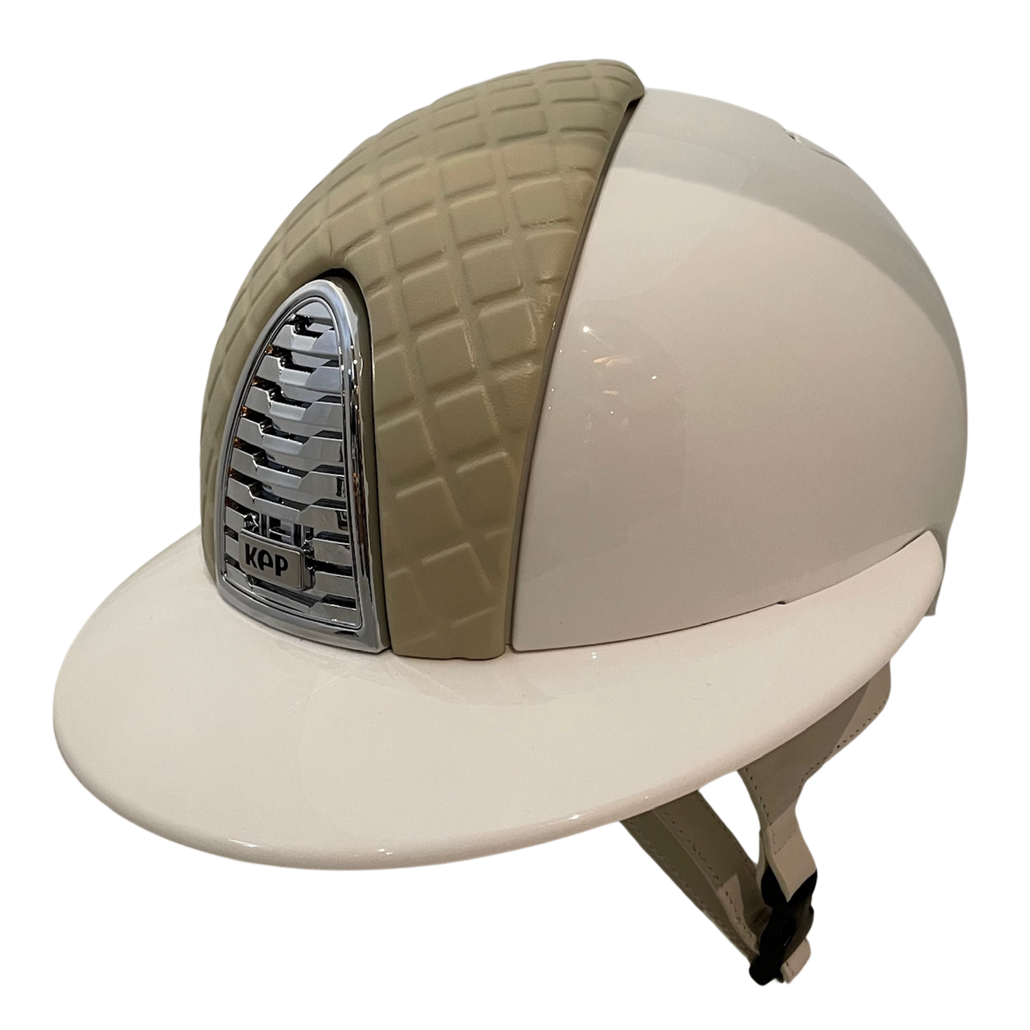 KEP Cromo 2.0 Polish White with Milano Beige Insert and Polo Brim Helmet