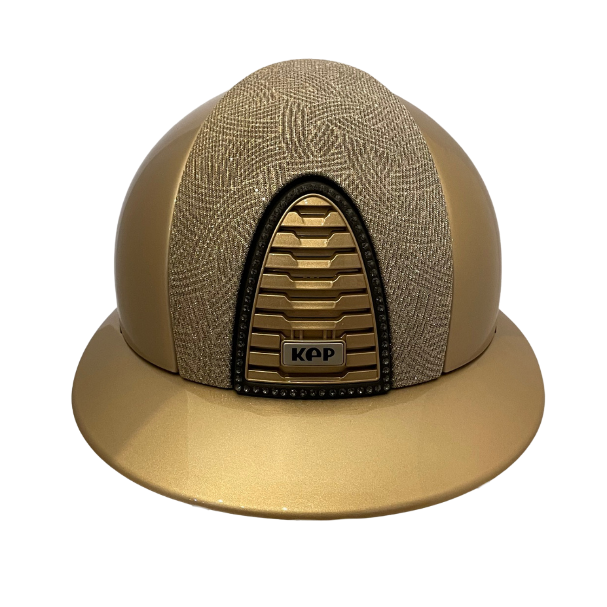 KEP Cromo 2.0 Metal Golden Sand with Galaxy Gold Insert & Crystal Frame Wide Polo Brim Helmet