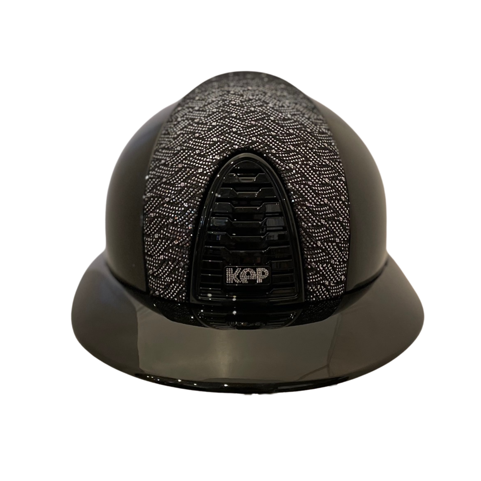 KEP Cromo 2.0 Polish Black with Klimt Insert & Cristalli Logo Wide Polo Brim Helmet