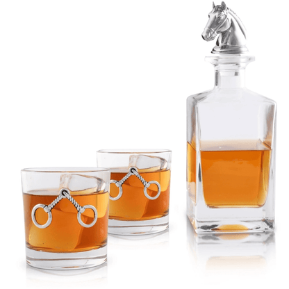 Arthur Court Equestrian Decanter & Glasses