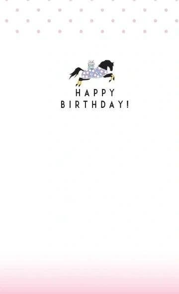 Polka Dot Horses with Cakes Birthday Card