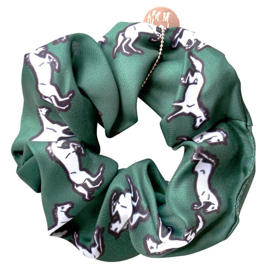 Spiced Equestrian Bascule Hair Scrunchie - Hunter