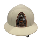 KEP Cromo 2.0 Polish White with Mirror Gold Rose Frame & Zircons Logo Polo Brim Helmet