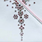 Plastronique Pink & Silver Crystal Drip Custom Stock Tie - details