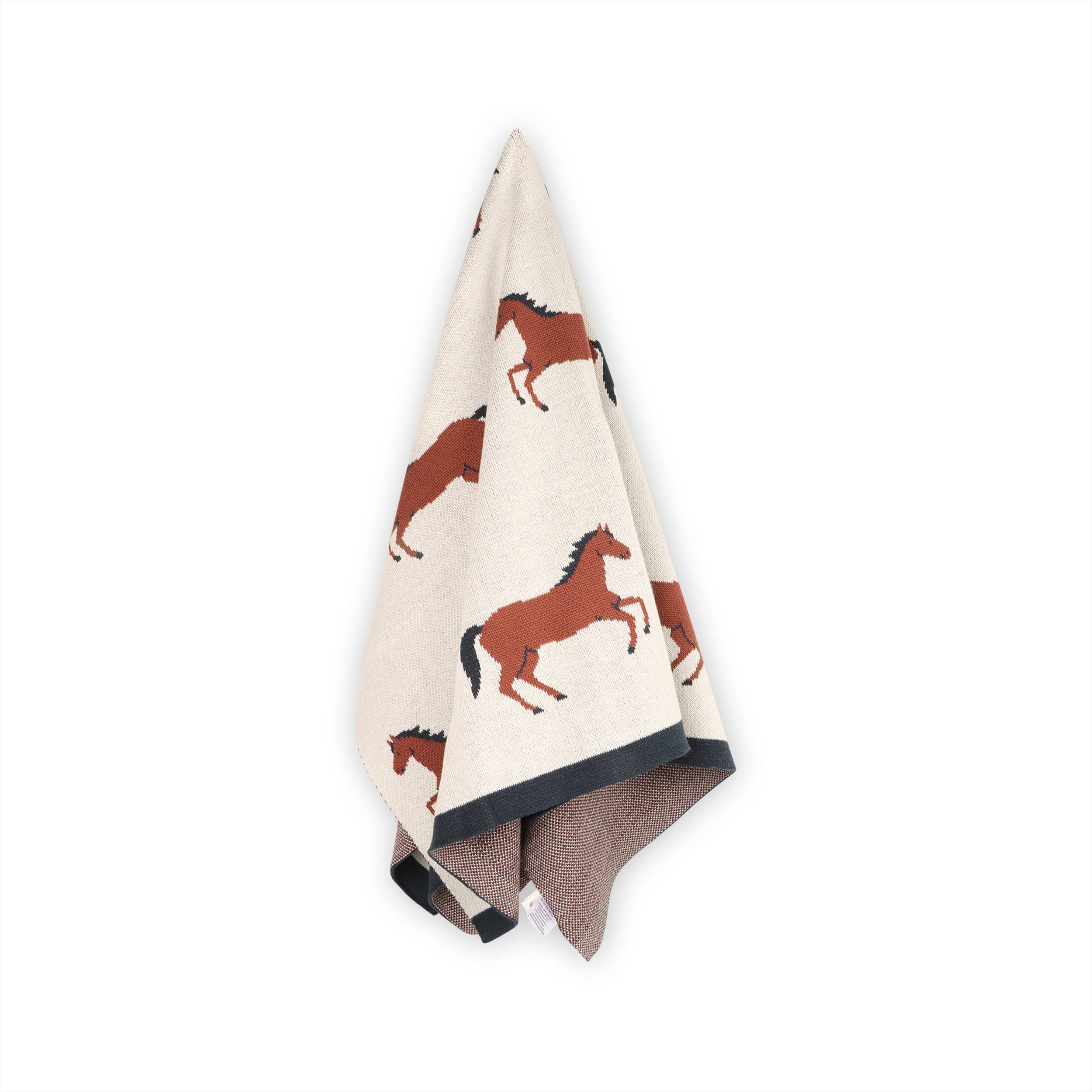 Viverano Organic Cotton Horse Motif Baby Blanket
