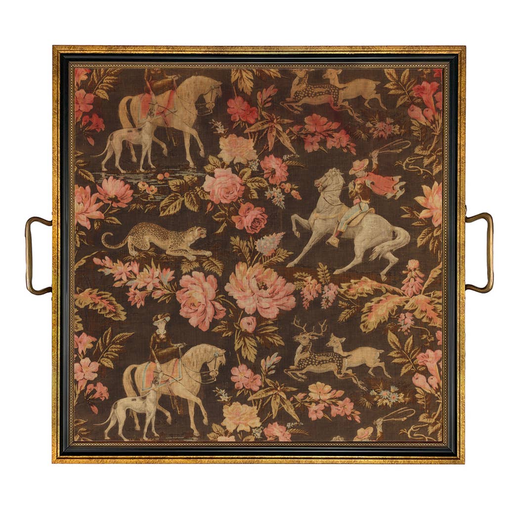 Equestrian Fabric Print Decorative Tray - Thumbnail 2
