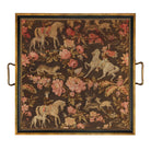 Pink and Brown Equestrian Fabric Print Decorative Tray