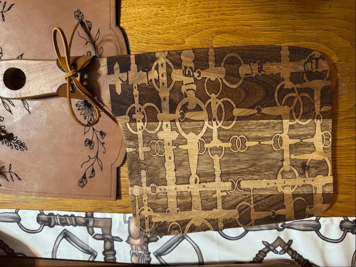 Equine Snaffle Bit Engraved Charcuterie Board 