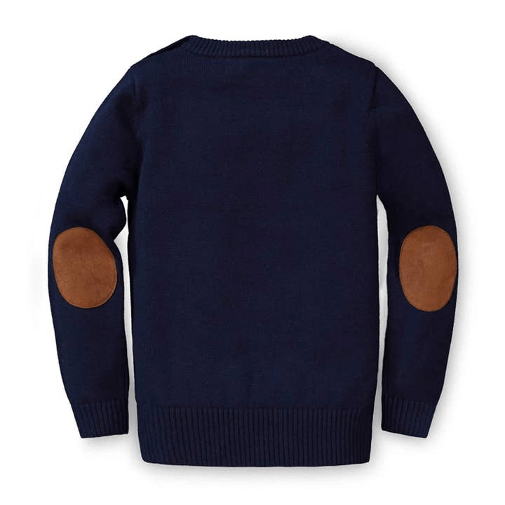 Hope & Henry Junior Horse Intarsia Pullover Sweater - Navy