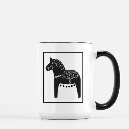 Little Duck + Owl Dala Horse Mug - Black