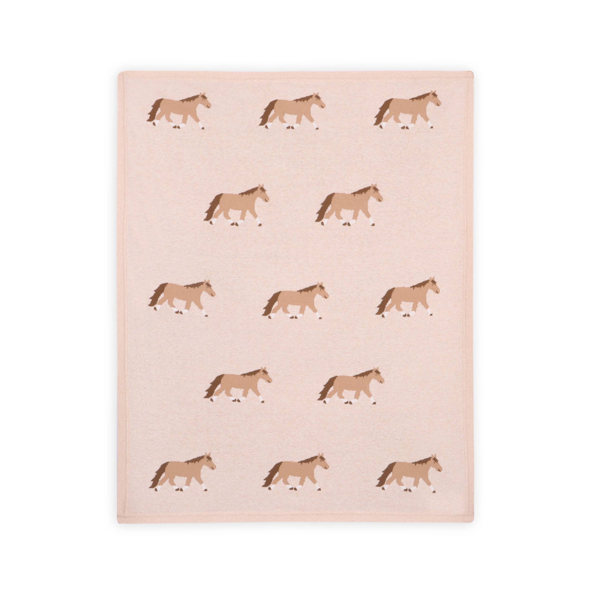 Pony Snuggles Organic Cotton Jacquard Knit Baby Blanket